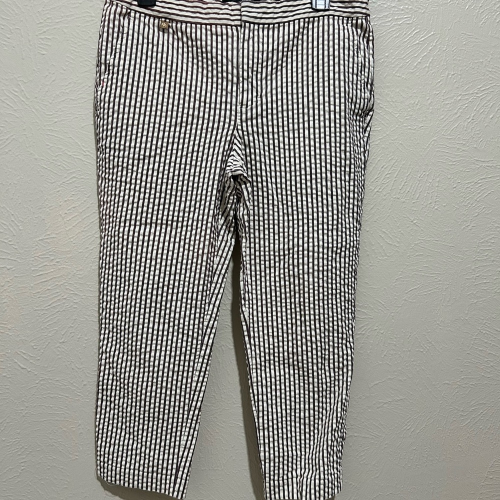 Ralph Lauren Cream and Brown Striped Pants